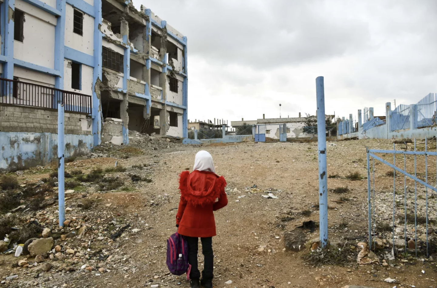 Syrian children in a displacement camp