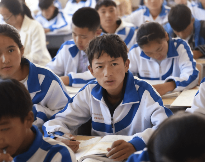 Tibetan children in school